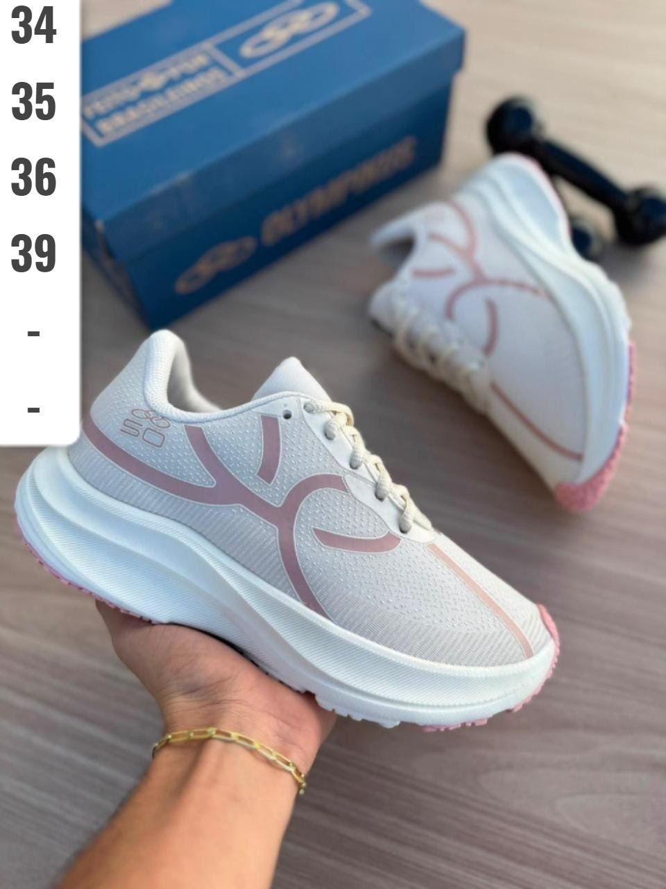 Cloud Rosé Line na cor Branco e Rosé